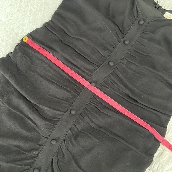 Cloud Ten Womens Sexy Short Sleeve Ruched Button Down Front Ruffle Mini Dress M - Picture 7 of 12